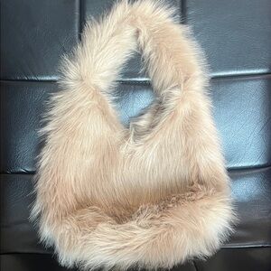 Chic Tan Faux Fur Handbag
